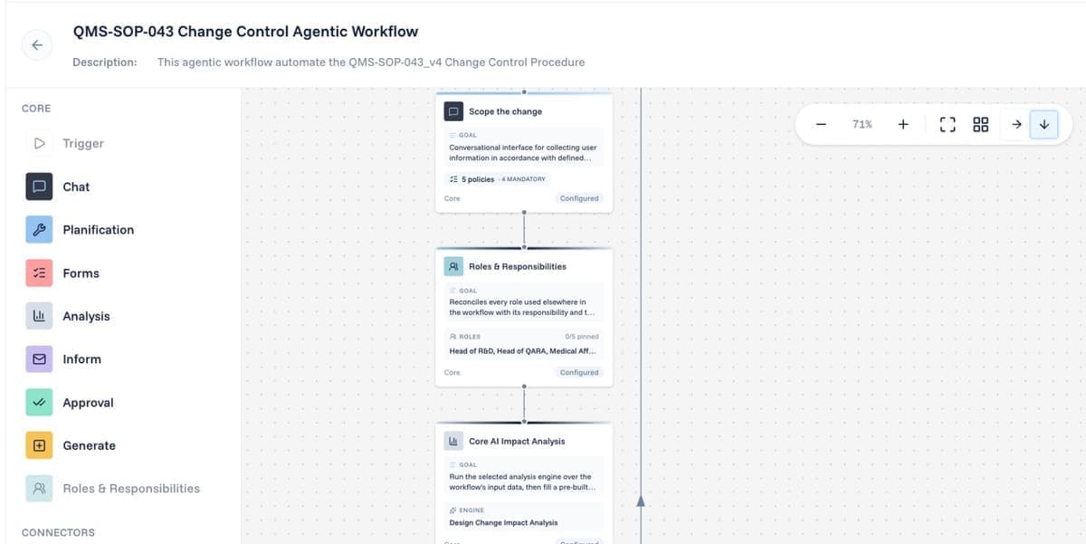 Create your workflow - manually, from the library, or with the AI companion.
